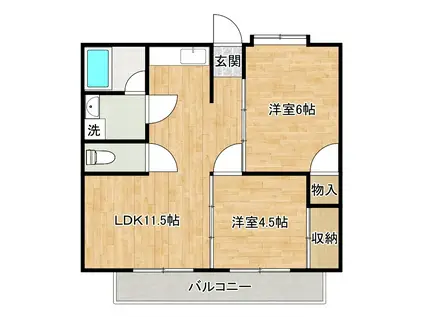 ベスト興産ビル(2LDK/8階)の間取り写真