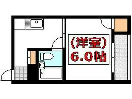 コーポラス寺町(1K/5階)の間取り写真