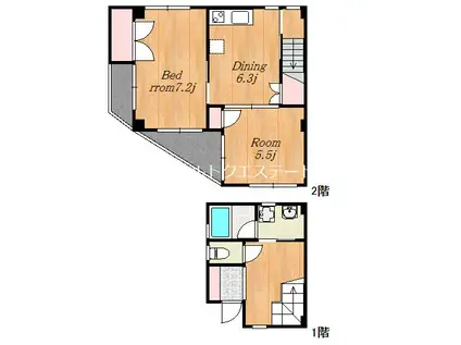 クレイン(2DK/1階)の間取り写真