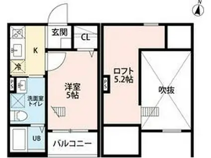 SAN・MARVELOUS (1K/1階)の間取り写真