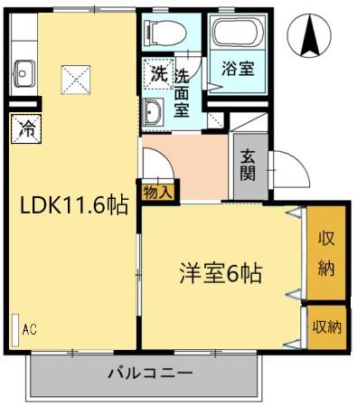 ヴィラ パースリー(1LDK/1階)の間取り写真