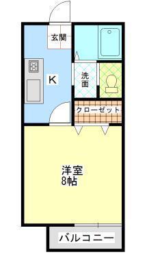 I・S・Kスクエア(1K/2階)の間取り写真