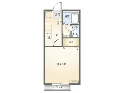 ハイツシャルマン(1K/2階)の間取り写真