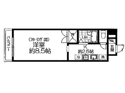 アンビシャス21(1K/3階)の間取り写真