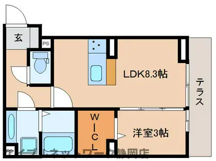 セレーノ音羽町(1LDK/1階)の間取り写真