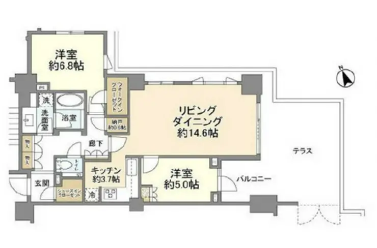 ミッドガーデン赤坂氷川 1階階 間取り