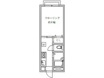 タウンコート自由が丘(1K/1階)の間取り写真