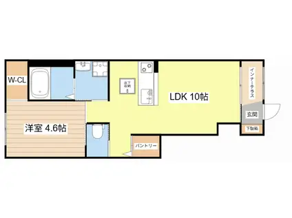 24・ユニヴァリィII栃木市今泉町(1LDK/1階)の間取り写真