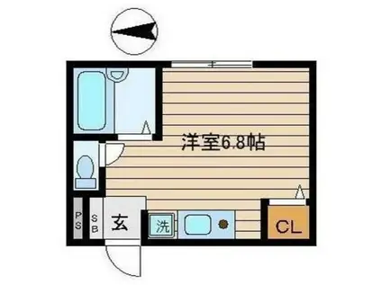 シティー米若(ワンルーム/3階)の間取り写真