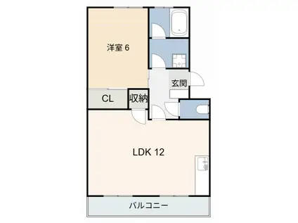 ダイアローグA(1LDK/2階)の間取り写真