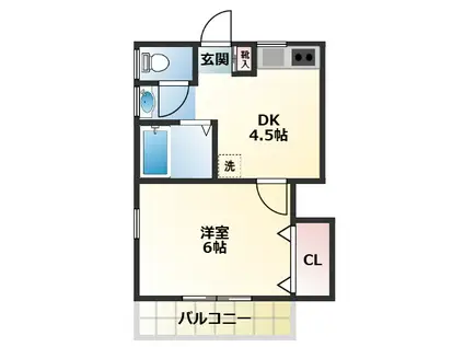 スプリング(1DK/1階)の間取り写真