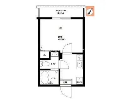 レイディアンス公田(1K/1階)の間取り写真