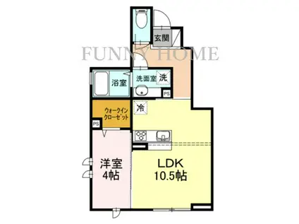 フローラ野沢(1LDK/1階)の間取り写真