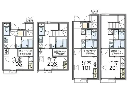 レオパレスシュガーハイム(1K/1階)の間取り写真