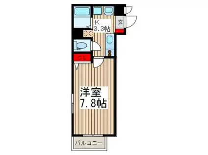 デュオリズム(1K/3階)の間取り写真