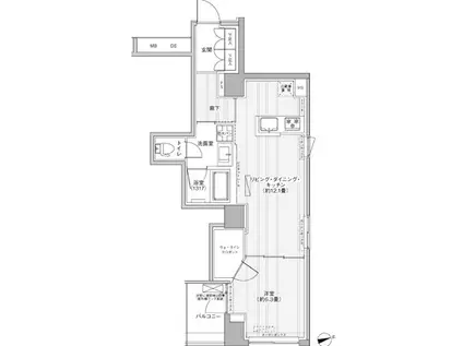 RODIA日本橋茅場町 旧御幸レジデンス日本橋茅場町(1LDK/8階)の間取り写真