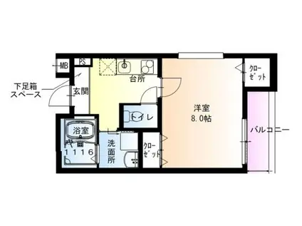 フジパレス春木駅北Ⅲ番館(1K/1階)の間取り写真