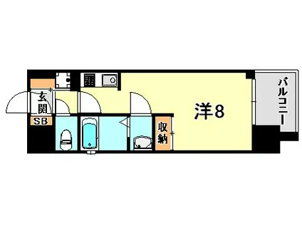 アスヴェル兵庫駅前(ワンルーム/8階)の間取り写真