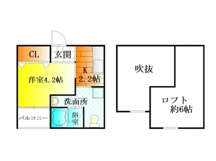 アイディアル南花田(1K/1階)の間取り写真