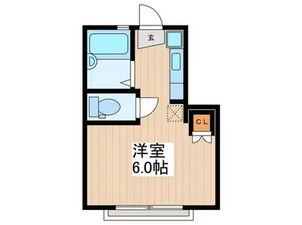ショーリン館(ワンルーム/1階)の間取り写真