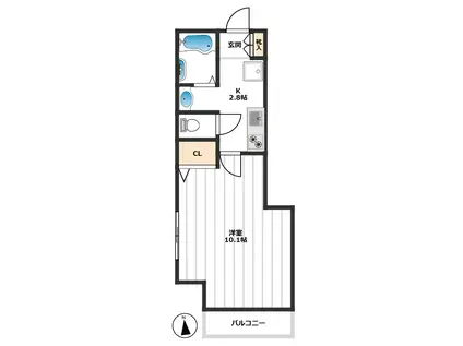 アベニューコート イタニ A.Y(1K/3階)の間取り写真