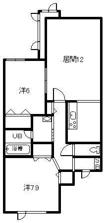 プレズィール春光A・B(2LDK/2階)の間取り写真