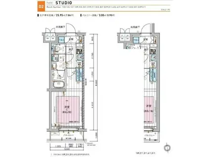 メインステージ板橋蓮根II(1K/4階)の間取り写真