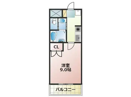 レックスマンション(1K/2階)の間取り写真