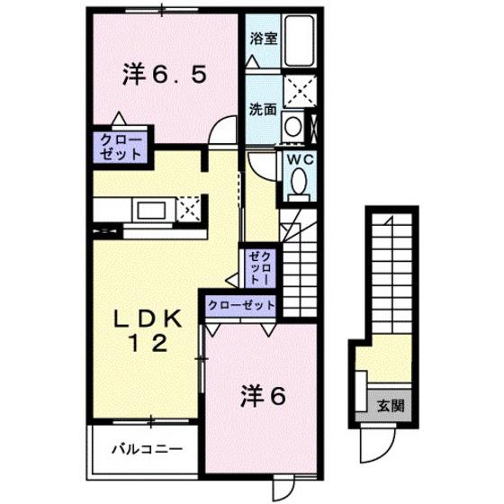 メゾンエトワール(2LDK/2階)の間取り写真