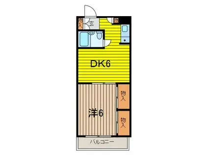シャロン西川口(1DK/3階)の間取り写真