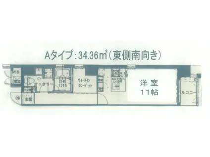 ラ・パサージュ(ワンルーム/2階)の間取り写真