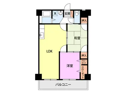 えすていと幸(2LDK/3階)の間取り写真