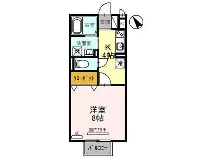 サンローズA棟(1K/2階)の間取り写真