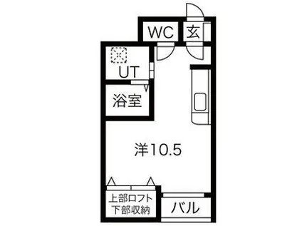 キャッスルワン(1K/1階)の間取り写真