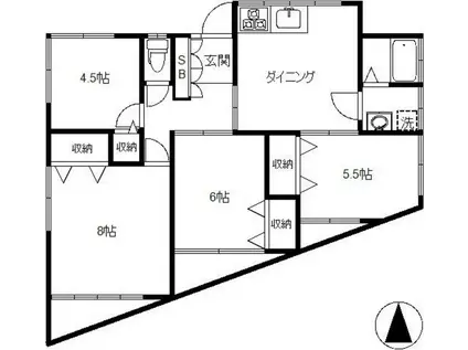 ハウスポート鷺宮三丁目(4DK/2階)の間取り写真