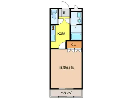 ボア ソルテ(1K/1階)の間取り写真