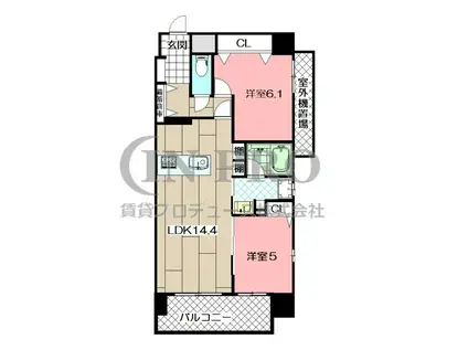 THE SQUARE・ROYAL TERRACE(2LDK/6階)の間取り写真