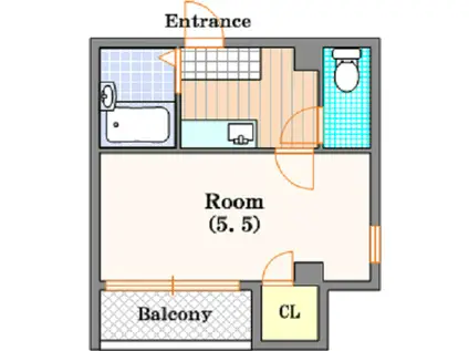 ノールプレール新町(1K/2階)の間取り写真