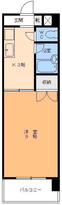 ポートパレス(1K/3階)の間取り写真