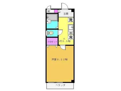 シナモンハイツ(1K/1階)の間取り写真