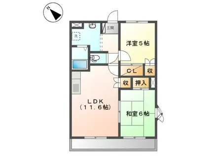 アクエリアス(2LDK/2階)の間取り写真