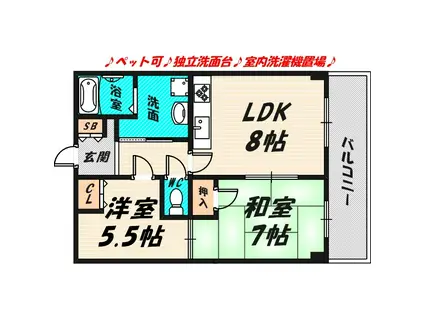 ラ・アベニュー中野(2LDK/6階)の間取り写真