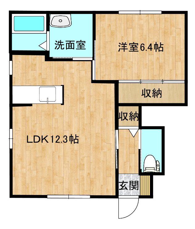 グランディール壱番館(2LDK/1階)の間取り写真