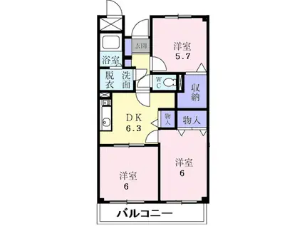 ストックパレス夏見台(3DK/1階)の間取り写真