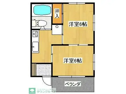 サンパレス(2K/1階)の間取り写真