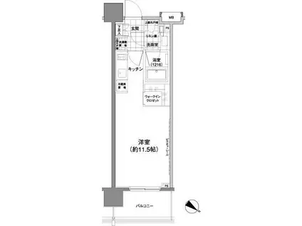 パークハビオ渋谷神山町(ワンルーム/2階)の間取り写真