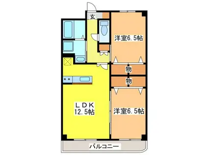 アメニティ御薗宇壱番館(2LDK/2階)の間取り写真