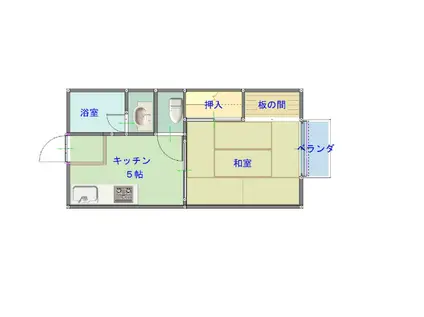 雅ハイツ(1DK/1階)の間取り写真