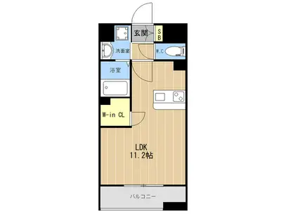 LIBTH水前寺(ワンルーム/8階)の間取り写真