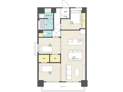 GRANDIR博多駅南II(3LDK/8階)の間取り写真